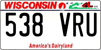 WI license plate 538VRU