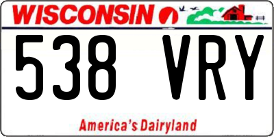 WI license plate 538VRY