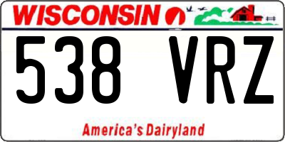 WI license plate 538VRZ