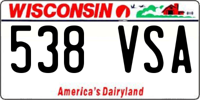 WI license plate 538VSA