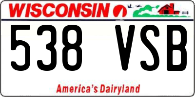 WI license plate 538VSB