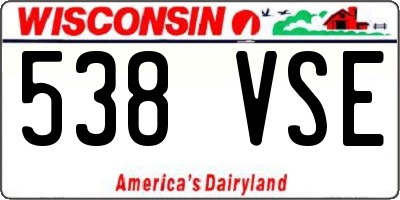 WI license plate 538VSE