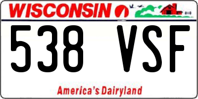WI license plate 538VSF