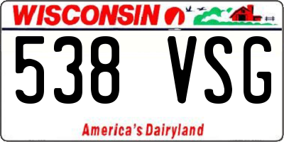 WI license plate 538VSG