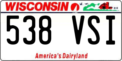 WI license plate 538VSI