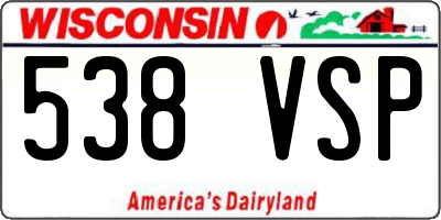 WI license plate 538VSP