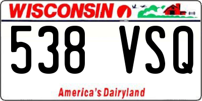 WI license plate 538VSQ