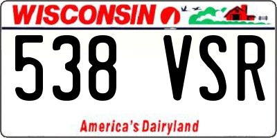 WI license plate 538VSR