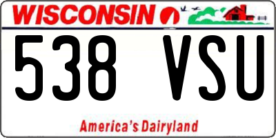 WI license plate 538VSU