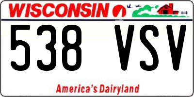WI license plate 538VSV