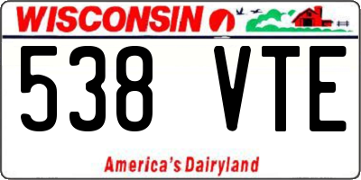 WI license plate 538VTE