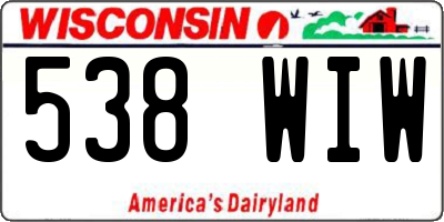 WI license plate 538WIW