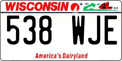 WI license plate 538WJE