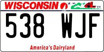 WI license plate 538WJF