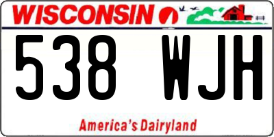 WI license plate 538WJH