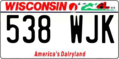 WI license plate 538WJK