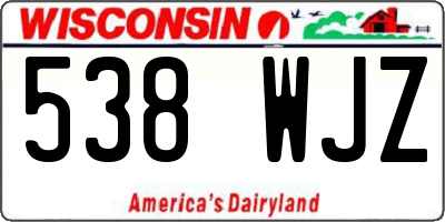 WI license plate 538WJZ