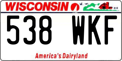 WI license plate 538WKF