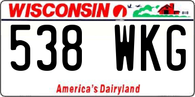 WI license plate 538WKG