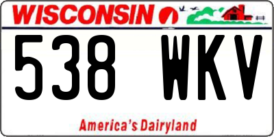 WI license plate 538WKV