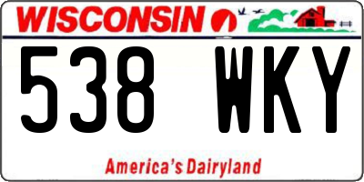 WI license plate 538WKY