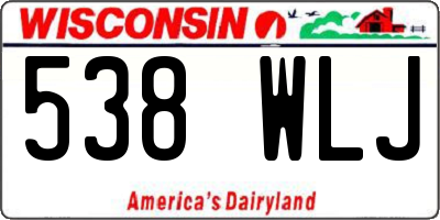 WI license plate 538WLJ