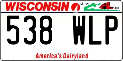 WI license plate 538WLP