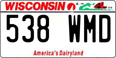 WI license plate 538WMD