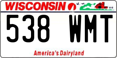 WI license plate 538WMT