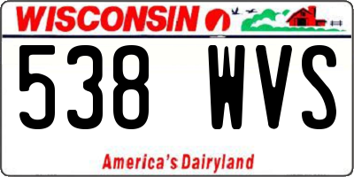 WI license plate 538WVS