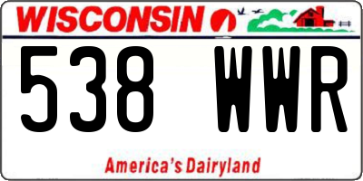 WI license plate 538WWR