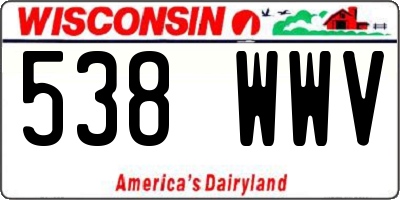 WI license plate 538WWV