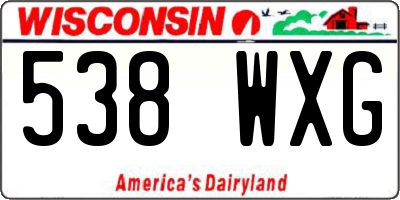 WI license plate 538WXG