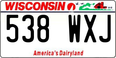 WI license plate 538WXJ