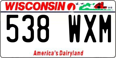 WI license plate 538WXM