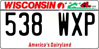 WI license plate 538WXP