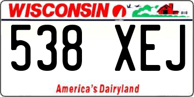 WI license plate 538XEJ