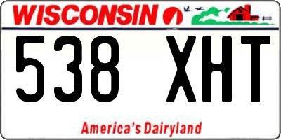 WI license plate 538XHT