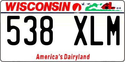 WI license plate 538XLM