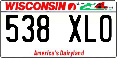 WI license plate 538XLO
