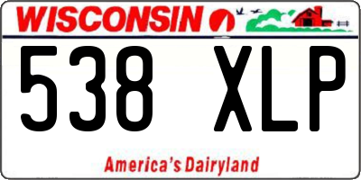 WI license plate 538XLP
