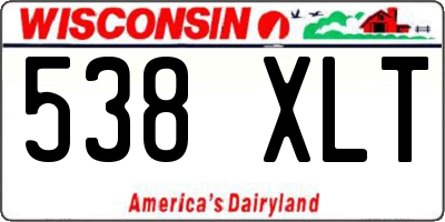 WI license plate 538XLT