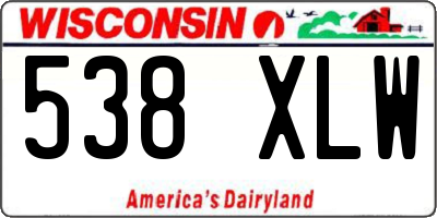 WI license plate 538XLW