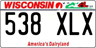WI license plate 538XLX