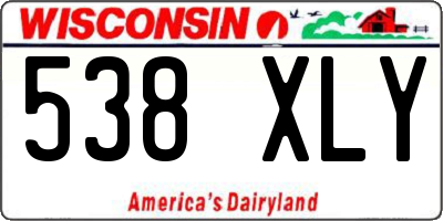 WI license plate 538XLY