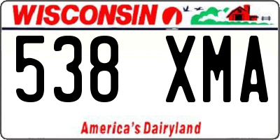 WI license plate 538XMA