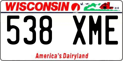 WI license plate 538XME
