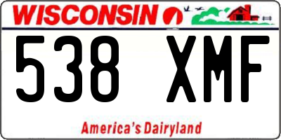 WI license plate 538XMF