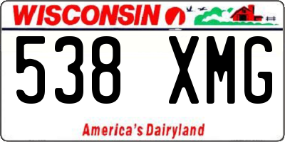 WI license plate 538XMG