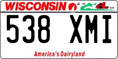 WI license plate 538XMI